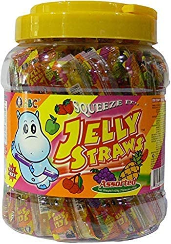 Funny Hippo Squeeze it Fruit Jelly Straws (Assorted), 1400 g / 49.38 oz