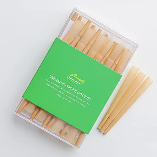 Pre Rolling Cones Paper with Tips and Packing Sticks Included, Natural Unbleached Bulk Pre Roll Cones for Filling (100PCS)