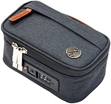 Trendy Accessories Bag by HERB & MARY - 7" x 4" x 3.25" Storage Case with Carbon Lining | Travel Size Organisation | Integrated Combination Lock
